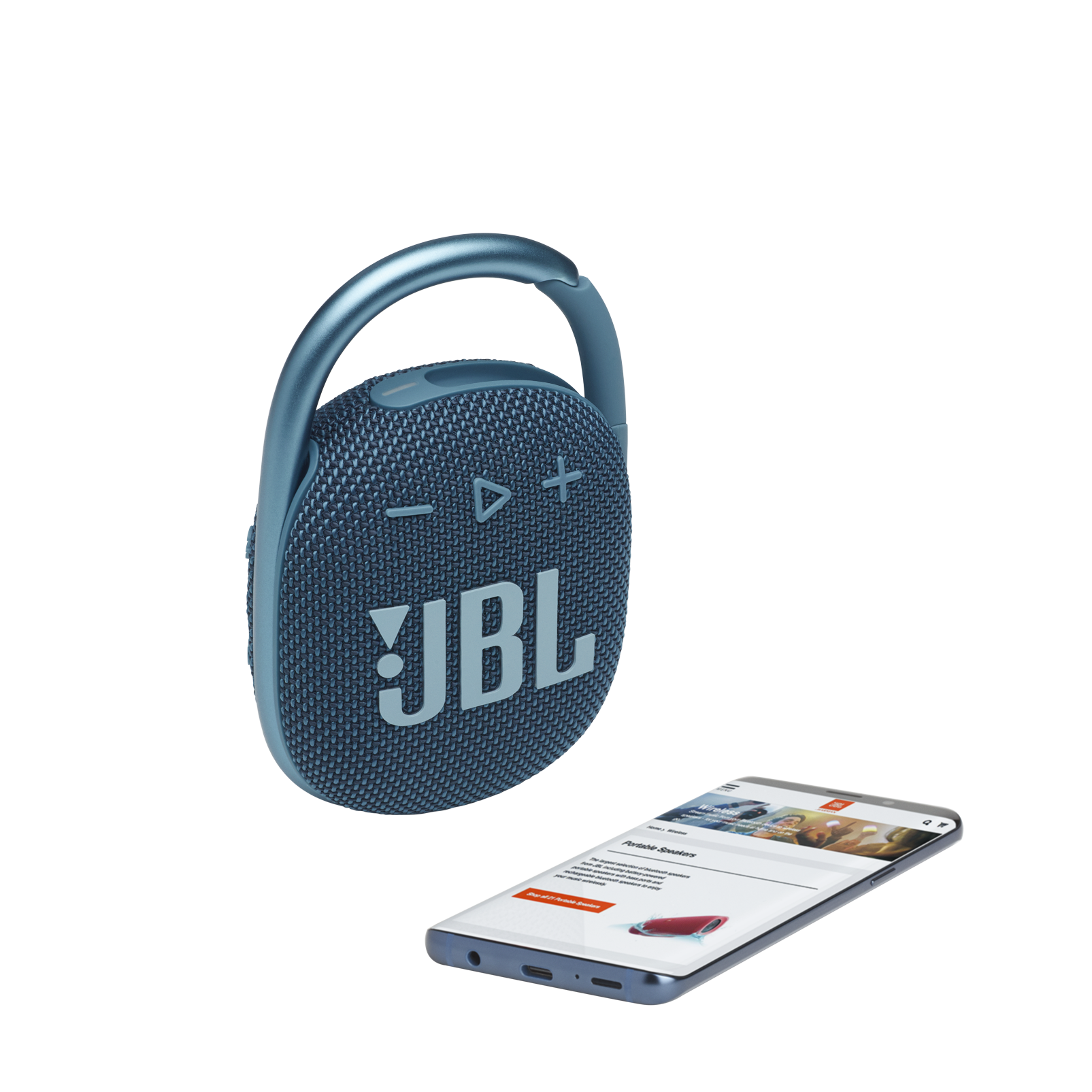 JBL Clip 4 - Blue - Ultra-portable Waterproof Speaker - Detailshot 1