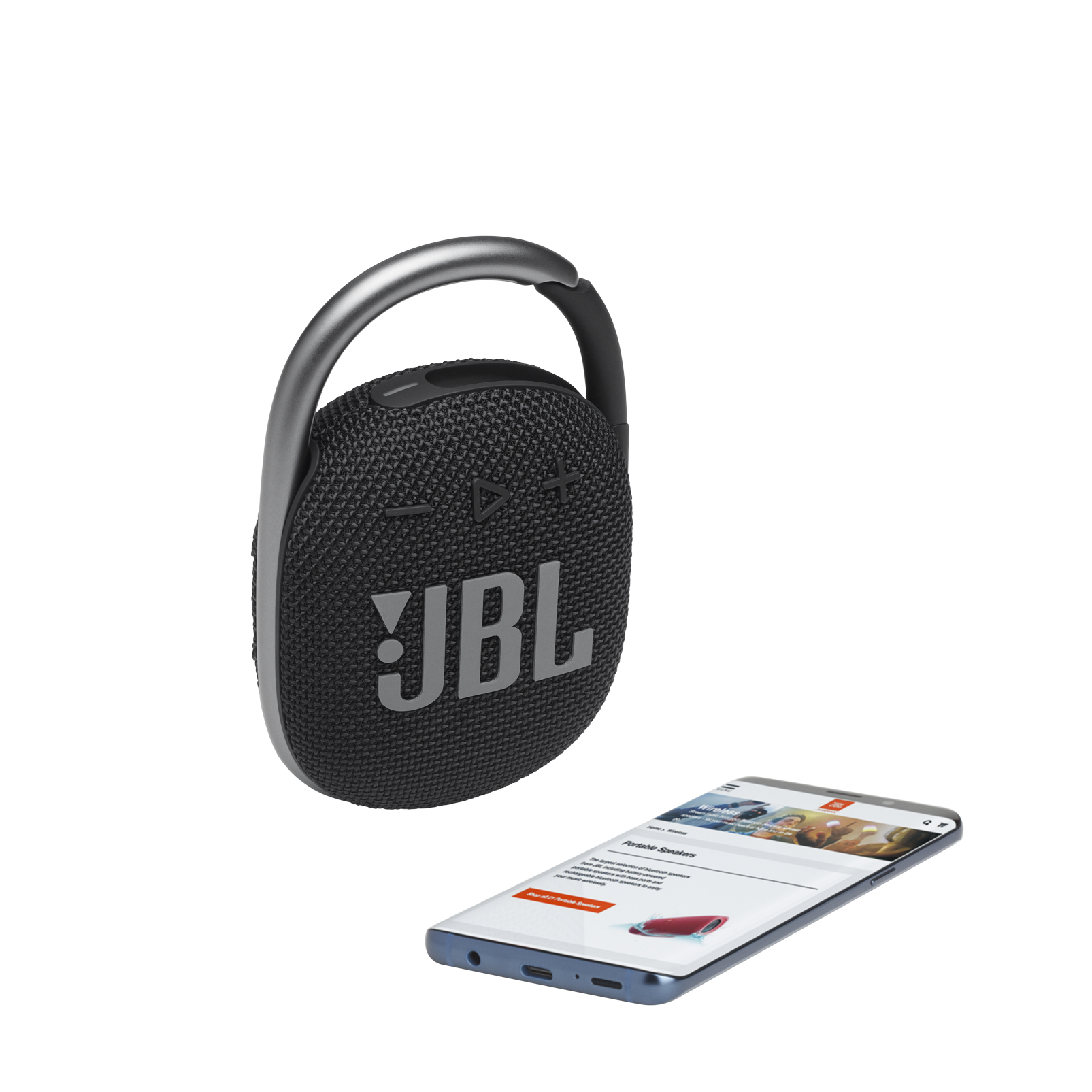 JBL Clip 4 - Black - Ultra-portable Waterproof Speaker - Detailshot 1