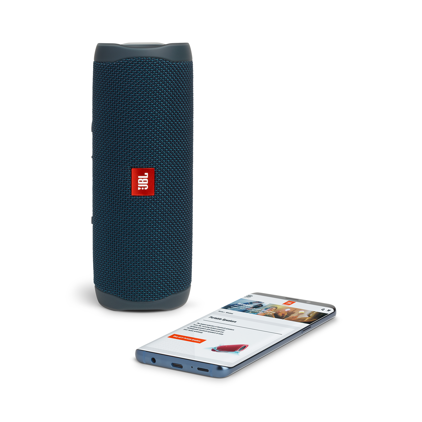 JBL Flip 5 - Blue - Portable Waterproof Speaker - Detailshot 2
